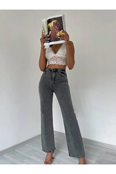 DRC trend بنطال جينز نسائي عالي الخصر مدخن من Anna - ليكرا ثلجية، ساق Palazzo...