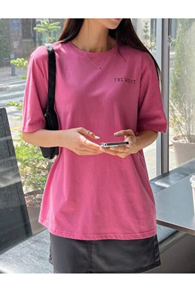 trendgar το δυτικό εμπριμέ ροζ μπλουζάκι