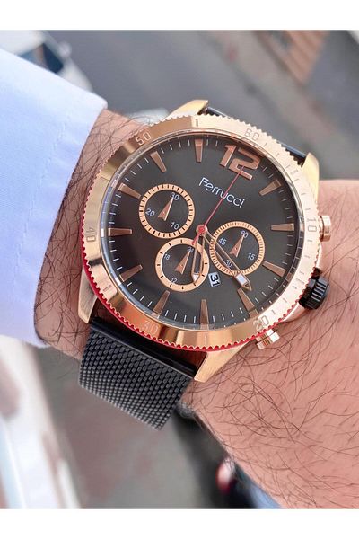 Ferrucci Men's Wicker Cord Wristwatch