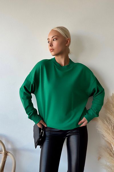 LACHT Hanorac de bază de lux oversize verde de damă