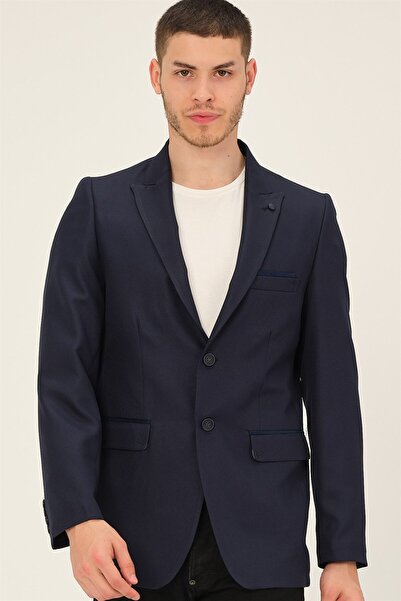 Dewberry C9057 Men's Jacket-navy blue