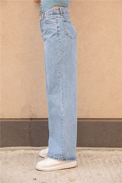 MAKRAS EXCLUSIVE Isabella Zero Max Snow Wash Wide Leg Leg Wide Leg Blugi de damă Pantaloni Jean