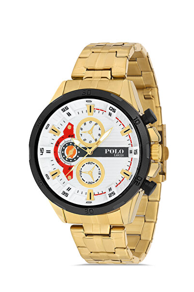 Polo Louis 8518 Metal Men's Wristwatch Gold - White
