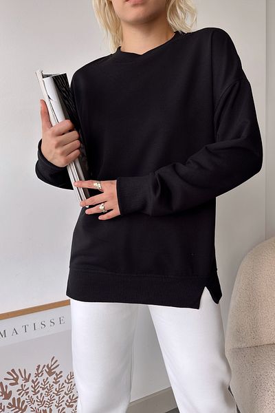 LACHT Hanorac de bază de lux oversize negru de damă