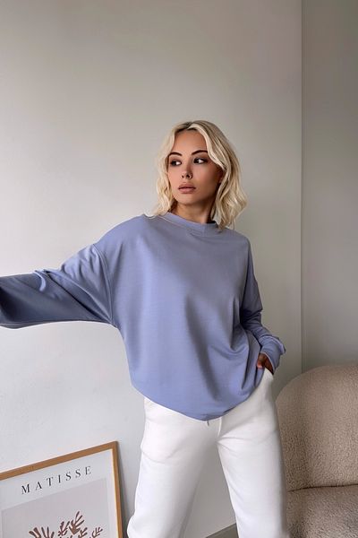 LACHT Hanorac de bază de lux oversize liliac de damă