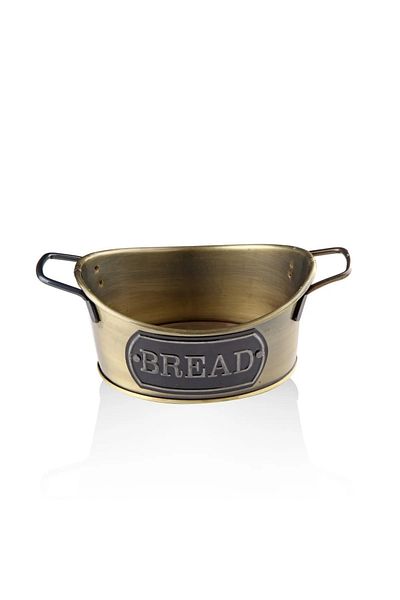 LUCKYHOMES Gold Plated Desktop Bread Bowl Small Size 12x18 Cm, Gold Plated Bread Basket 5116