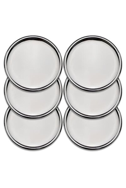 Mira züccaciye صينية تقديم فضية مستديرة مكونة من 6 قطع، صينية تقديم مزخرفة لل...