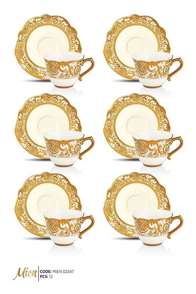 MİEN Mien 6-Person Gold Cup Set