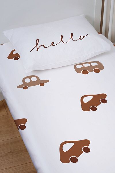 Tuğba Kuğu Fitted Sheet Set (70X130 HEIGHT 15) - Iconic Series - Vintage Car