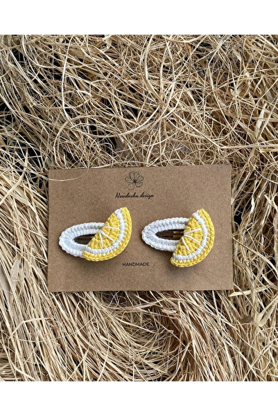 Nevdusha Design Limon Dilimli Örgü Çıtçıt Kız Çocuk Toka