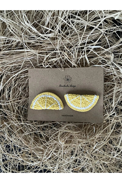Nevdusha Design Limon Dilimli Örgü Çıtçıt Kız Çocuk Toka