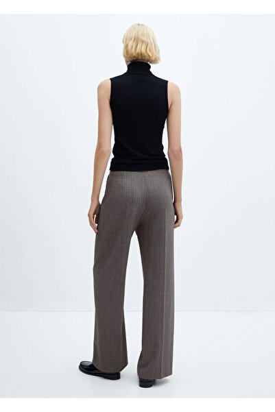 MANGO Woman İnce çizgili kumaş pantolon