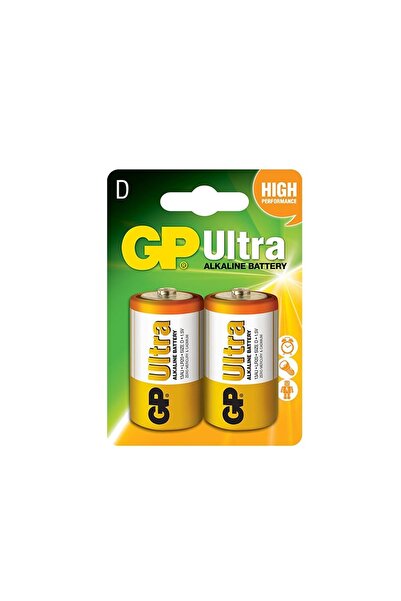 GP Batteries Pil Büyük Boy Ultra Alkalıne (D BOY KALIN PİL) 2 Adet Gp 13au
