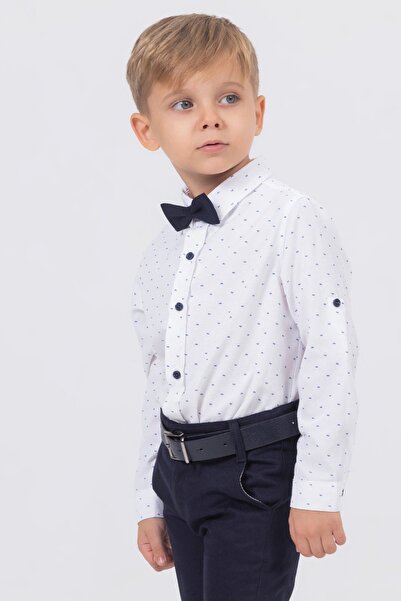 Gold Class Kidswear Leaf Patterned Shirt and Bow Tie Boy's Suit