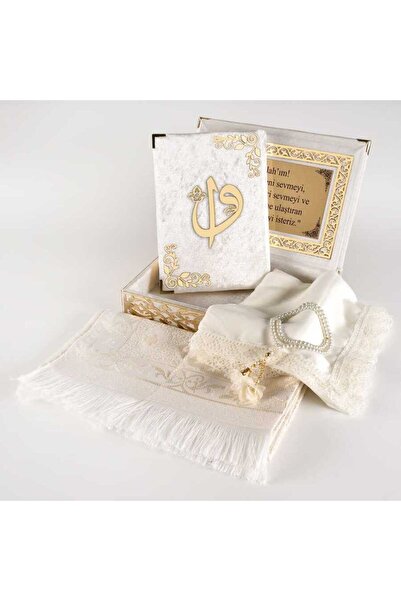 Hayrat Neşriyat Raşel Kutulu, Şal + Seccade + Tesbih + Kuran Hediye Seti (Ort...