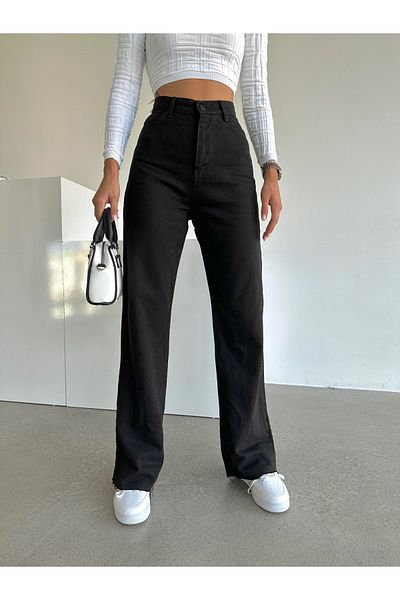 Trn JNS Farah Black Extra High Waist Casual Leg Γυναικείο τζιν παντελόνι