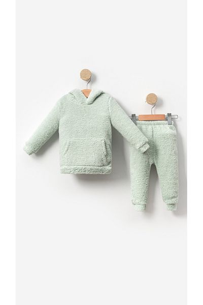 Bubito Unisex Plush Kids Bottom Top Welsoft Set-Green