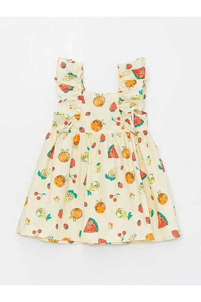 LC Waikiki LCW baby Strappy Square Collar Printed Baby Girl Dress