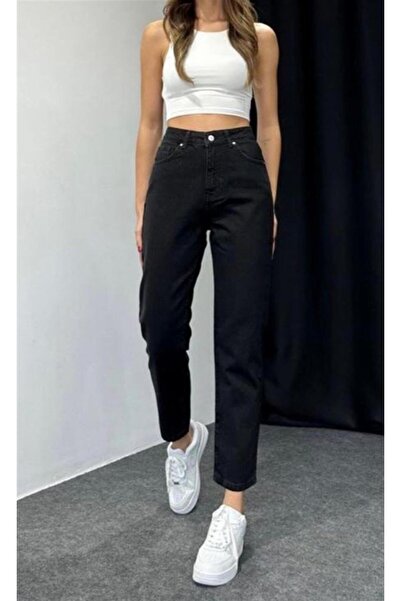 MAKRAS EXCLUSIVE Isabella Penelope Just Black Original Ultra High Waist Mom Jean Is Full Fit