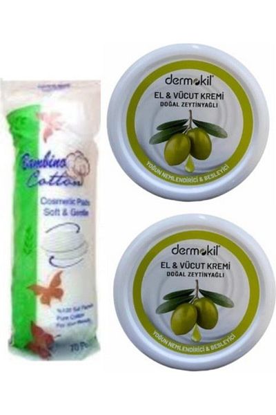 Dermokil Olive Oil Hand Cream - 2x220 ml + Makeup Cotton