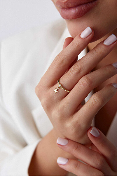 YAVUZ KUYUMCULUK 14 Ayar Altın Sallantılı Yıldız Yüzük