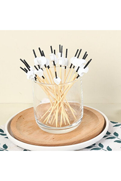 adin tasarım Beyaz Davul Kürdan 50 Adet 12 cm Muffin Cupcake Pasta Süsü Kokte...