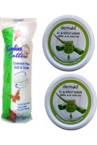 Dermokil Alo Vera Hand Cream - 2x220 ml + Makeup Cotton