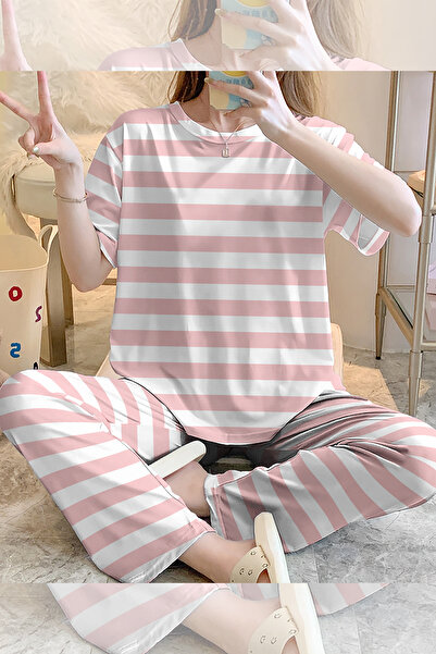 PEMBİŞ HOMEWEAR Σετ πιτζάμες με κοντό μανίκι Snoopy Pink Supersoft Basic Sing...