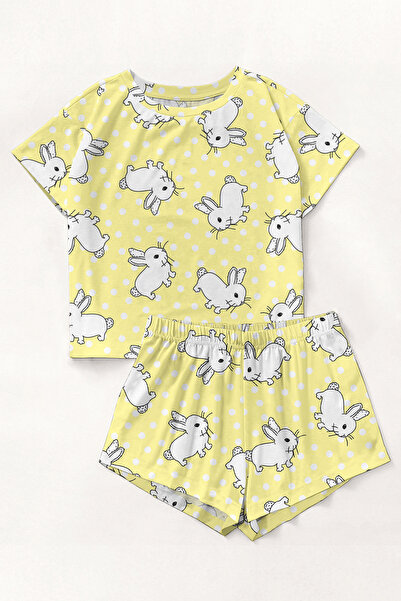 PEMBİŞ HOMEWEAR Κοντομάνικο Σορτς Πιτζάμες Rabbit Supersoft Basic Supreme
