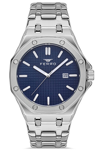 FERRO Erkek Kol Saati Çelik Kasa Çelik Kordon Takvimli Analog Fonksiyon