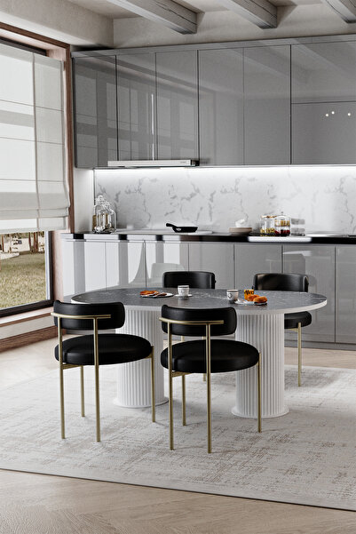 AVVİO Rita Beyaz Bohem Ayak 80x140 Yemek Masası & Mutfak Masası & Salon Masas...