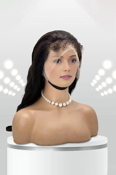 KONAK PERUK 65-70cm Wavy Real Front Lace Tulle Wig