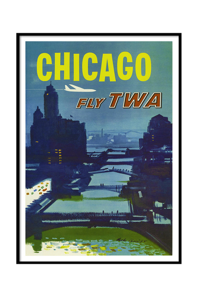 Beril Yamaç Design Studio Chicago Fly Twa Reproducere de poster vintage Artă ...