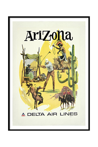 Beril Yamaç Design Studio Reproducere de poster decorativ vintage din Arizona...