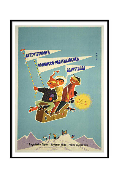 Beril Yamaç Design Studio Reproducere de poster vintage Alpi bavareze Artă de...