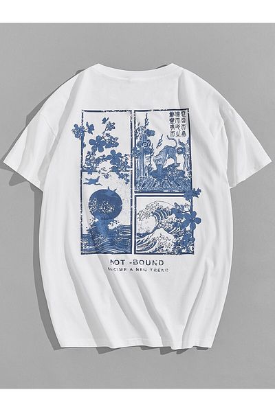 Jose Clothing UNISEX ΛΕΥΚΟ ΤΥΠΩΜΕΝΟ ΥΠΕΡΜΕΓΕΘΕΣ ΚΟΝΤΟΜΑΝΙΚΙ ΜΠΟΥΛΟΣ
