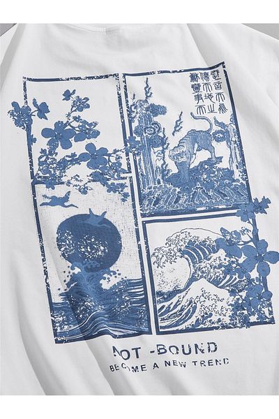 Jose Clothing UNISEX ΛΕΥΚΟ ΤΥΠΩΜΕΝΟ ΥΠΕΡΜΕΓΕΘΕΣ ΚΟΝΤΟΜΑΝΙΚΙ ΜΠΟΥΛΟΣ