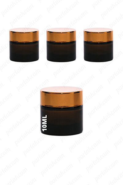 parlakcam Amber krem kavanozu 10ml cam krem kavanozu gold renkli kapaklı koru...