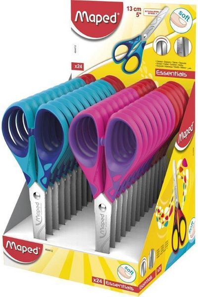 Maped Office Scissors Essentials Soft Symmetrical 13 Cm464412-24-pack