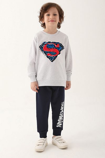Superman L1623-3 Σετ φόρμας για αγόρι - Snow Melange