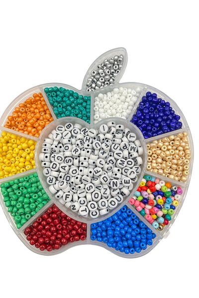 Hobimos Sand Bead Set with 12 Compartments Apple Box