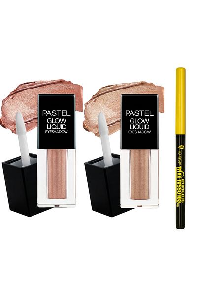 Pastel Maybelline Black Eye Pencil - Liquid Shadow 222 Golden Cage and 221 Glow Liquid Eyeshadow