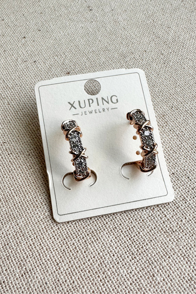 MODA Caprea Brass X Xuping Hoop Women's Earrings Jewelled Non-Tarnish Women's...