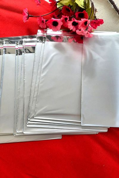 Emtory Home (50 Pieces) 15 x 25 cm Silver Janjan Gift Package - Adhesive