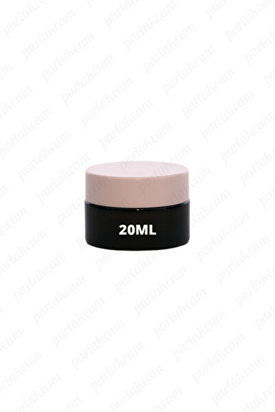 parlakcam 20ml amber krem kavanozu cam krem kutusu beyaz renkli koruma kapakl...