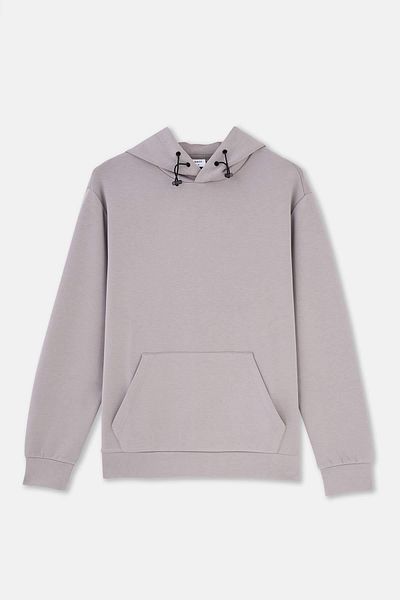 Dagi Graues Langarm-Sweatshirt mit Kapuze