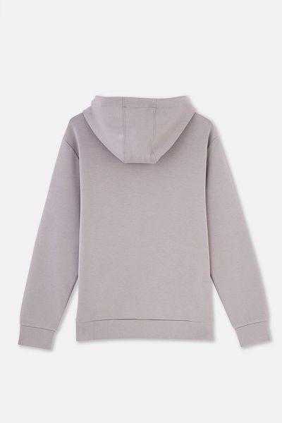 Dagi Graues Langarm-Sweatshirt mit Kapuze