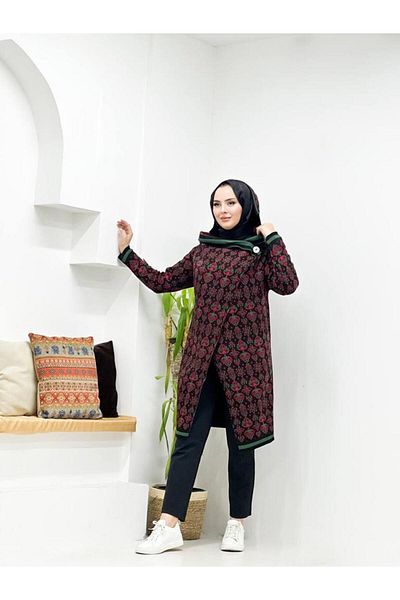 Kayaka triko women's patterned buttoned Poncho