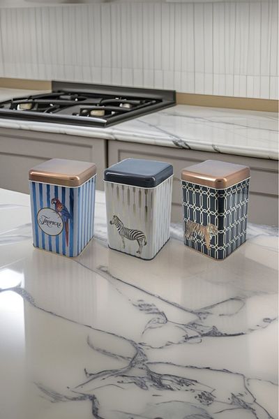 EVLE Square Storage Container 105x105x160 Set of 3, Safari Set Efb09i1