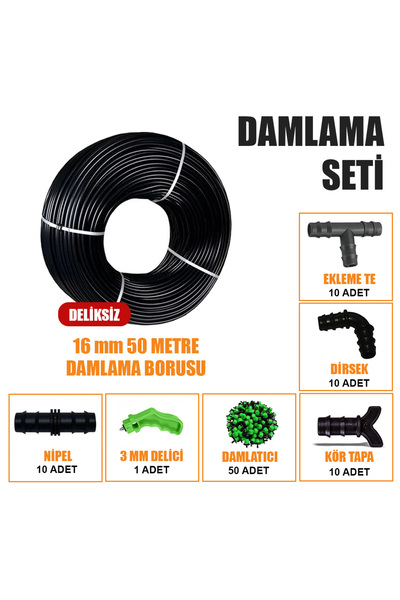 SeraTrend 50 METRE DAMLA SULAMA SİSTEMİ DAMLAMA BORUSU VE EK PARÇALARI BAHÇE ...